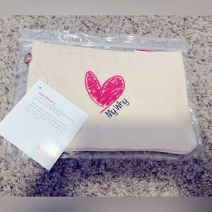 Thirty One Canvas Zipper Pouch Bag  10x6 Inspirational Personalization NEW